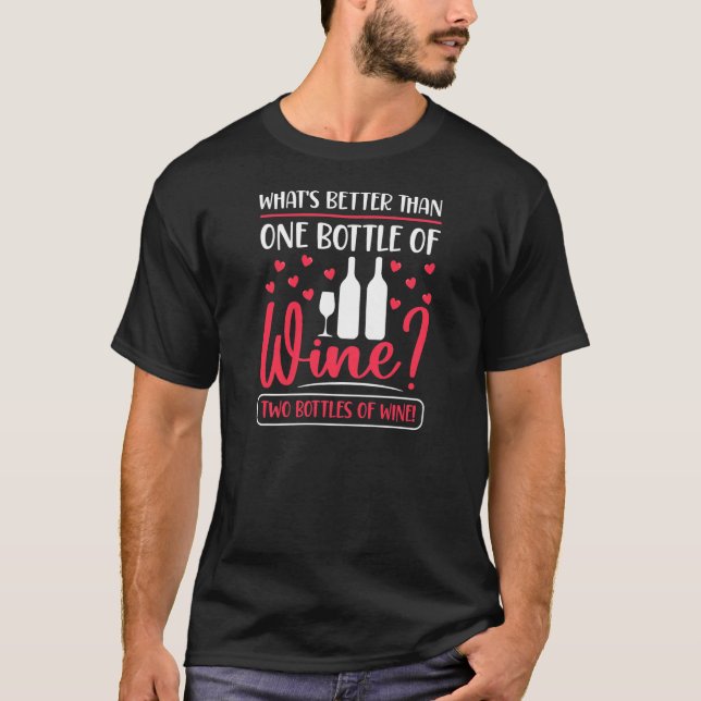 T-shirt Womens Two Bottles Of Wine Drinker  Winemaker Conn (Devant)