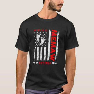 T-shirt Womens US American Flag Promoted To Memaw 2024 Mot