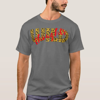 T-shirt Womens WILD Thoughts Leopard Cheetah Print Red