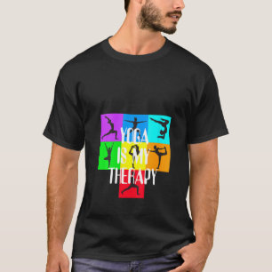 T-shirt Womens Yoga est ma thérapie Chakra Colours Meditat