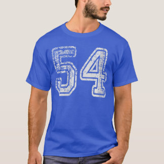 T-shirt Womenseam Jersey Uniforms Number 54 School Sports