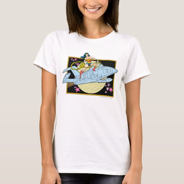 T-shirt Wonder Woman avec Jet (Devant)