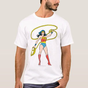 T-shirt Wonder Woman debout avec Lasso
