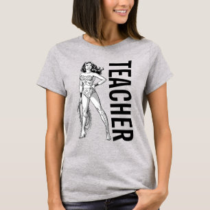 T-shirt Wonder Woman Enseignant Pose Noir & Blanc