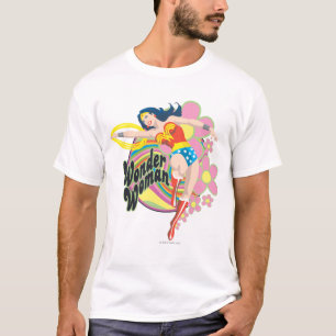 T-shirt Wonder Woman Flowers rétro