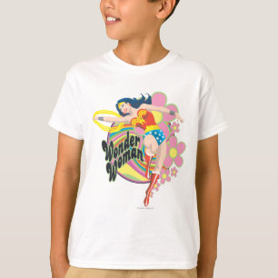 T-shirt Wonder Woman Flowers rétro