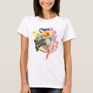 T-shirt Wonder Woman Flowers rétro