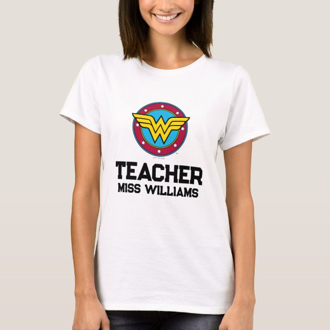 T-shirt Wonder Woman | Logo Cercle & Etoiles (Devant)