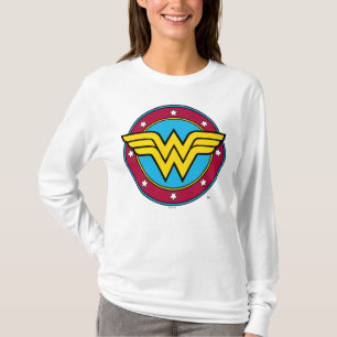 T-shirt Wonder Woman   Logo Cercle & Etoiles