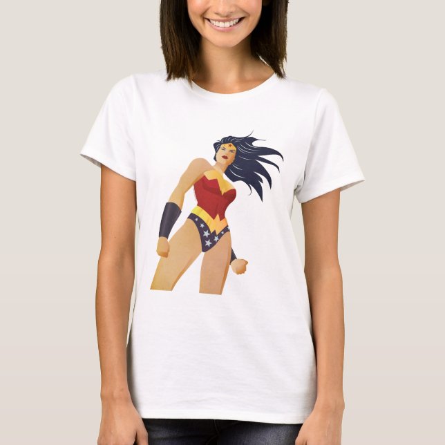 T-shirt Wonder Woman Retro City Sunburst (Devant)