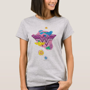 T-shirt Wonder Woman Scribbles colorés