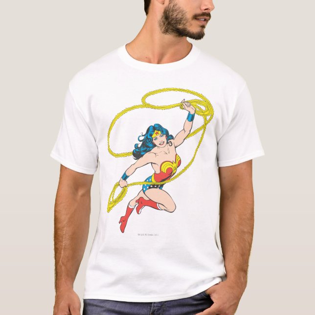 T-shirt Wonder Woman tient Lasso 3 (Devant)