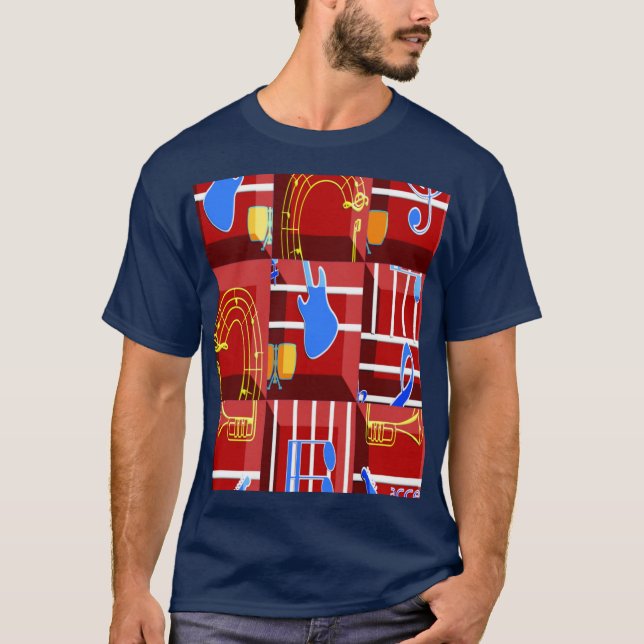 T-shirt Wonderful Music Blue Summer Vibes Geometric Romant (Devant)