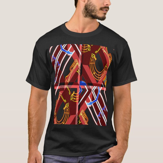 T-shirt Wonderful Music Blue Summer Vibes Geometric Romant (Devant)