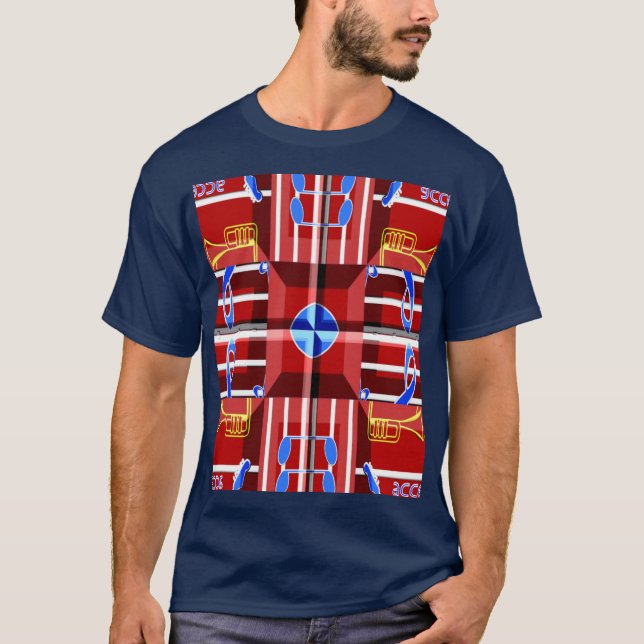 T-shirt Wonderful Music Blue Summer Vibes Geometric Romant (Devant)