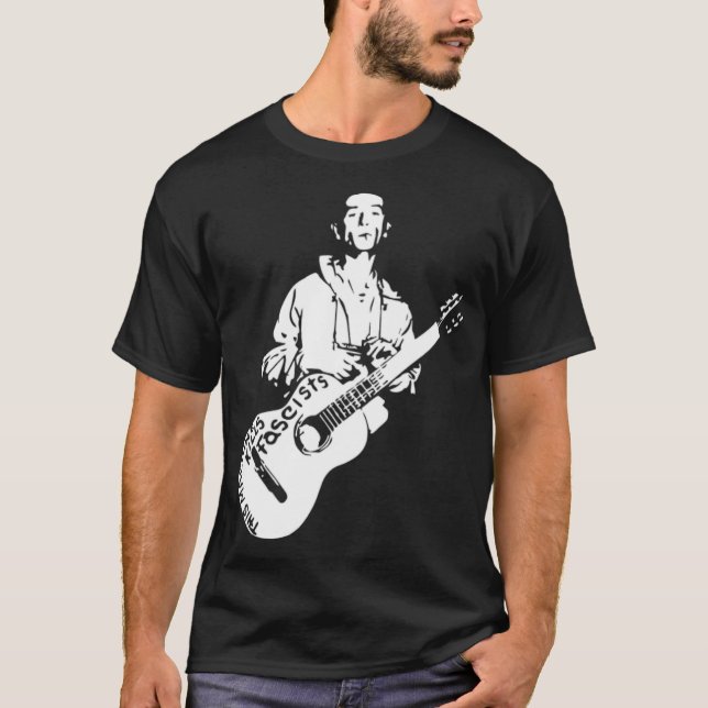 T-shirt Woody Guthrie Cette machine tue la fille de golf d (Devant)
