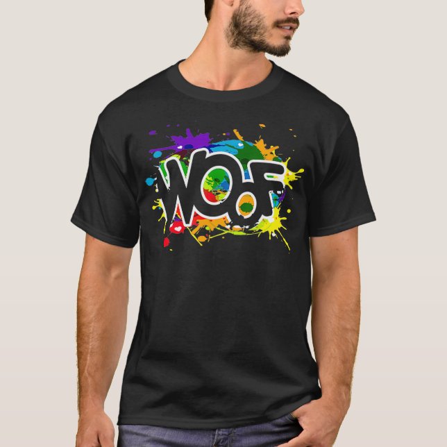 T-shirt Woof LGBT Art Gay pride Pup Jouer cadeau (Devant)