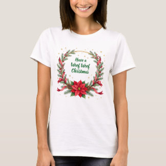 T-shirt Woof Woof Christmas Shirt - Customizable Text 