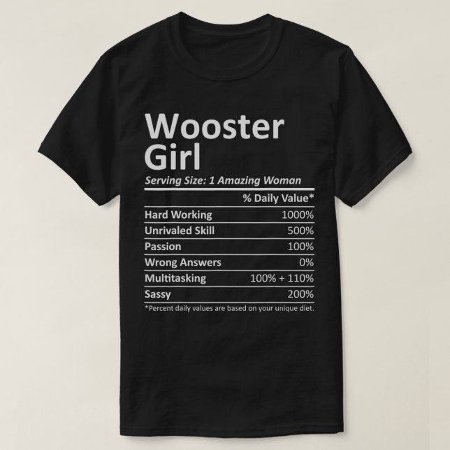 T-shirt WOOSTER GIRL OH OHIO Funny City Accueil Racines US (Design devant)