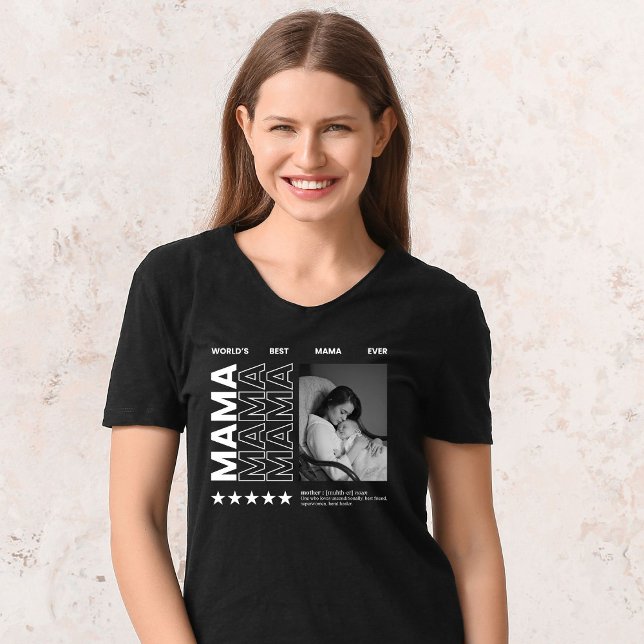 T-shirt World Best Mama Typographie et photo personnalisée (Créateur téléchargé)