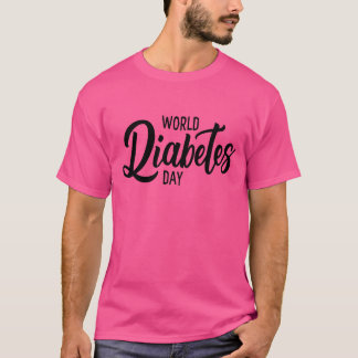 T-shirt World Diabetes Day Silhouette Vector Illustration