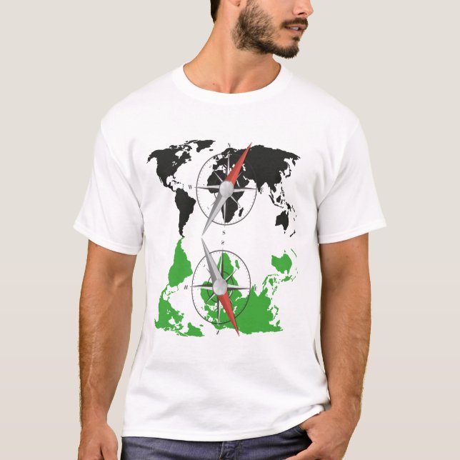 T-shirt World Map Compass (Devant)