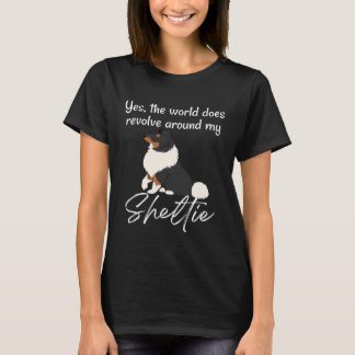T-shirt World Revolves Around TRI Sheltie Cute Sheltie Mom