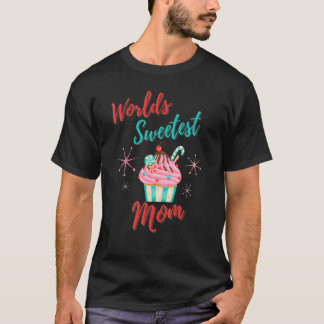 T-shirt World Sweetest Maman Mère's Day Cupcake