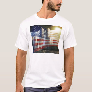 T-shirt World Trade Center avec le drapeau