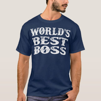 T-shirt Worlds Best Boss Vintage Texte blanc