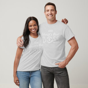 T-shirt World's Best BOSS with Star and Custom Name V01C6