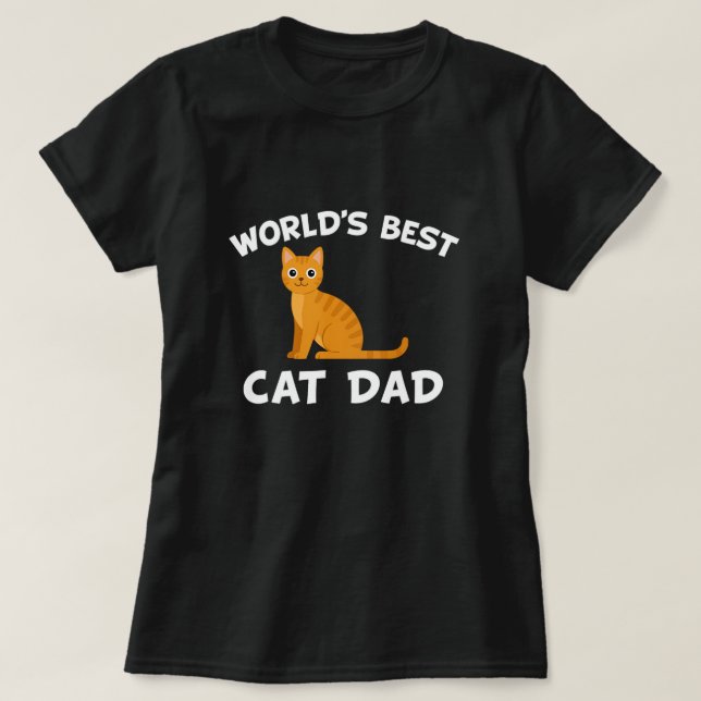 T-shirt world's best cat dad (Design devant)