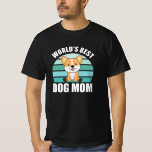 T-shirt Worlds Best Chien Maman - Chien Corgi Vintage couc