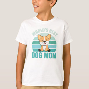 T-shirt Worlds Best Chien Maman - Chien Corgi Vintage couc