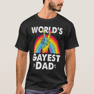 T-shirt Worlds Gayest Dad Proud Papa Gay Pride Month Rainb