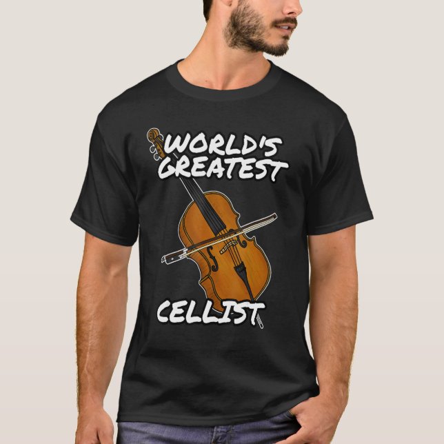 T-shirt World's Greatest Cellist Cello Player String Music (Devant)