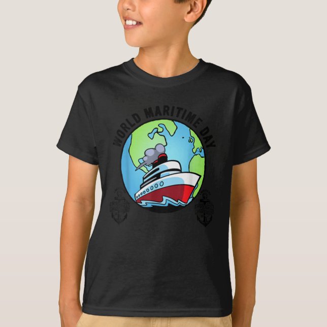 T-shirt World's Maritime Daddy Ship Seaman Captain Husband (Devant)