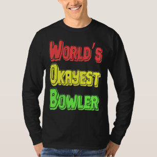 T-shirt World's Okayest Bowler Funny Bowling Vintage Retr
