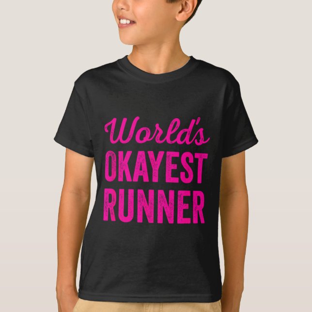 T-shirt Worlds Okayest Runner Funny Sarcastic Running Srts (Devant)
