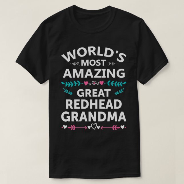 T-shirt Worldx27s grand-mère rousse extraordinaire 2 (Design devant)