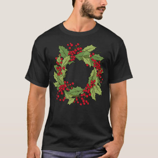 T-shirt Wreath d'hiver. Vacances Une Couronne De Baies Sai