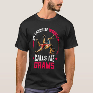 T-shirt Wrestling Men Funny My Favorite Wrestler Calls Me