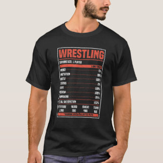 T-shirt Wrestling Nutrition Facts  Wrestler Fan Martial Ar