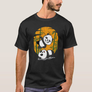 T-shirt Wrestling Pandas Chinese Bamboo Eating Animals  Be