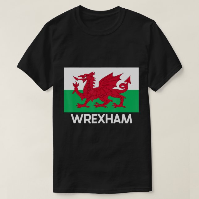 T-shirt Wrexham Pays de Galles Drapeau Gallois Baner Y Ddr (Design devant)