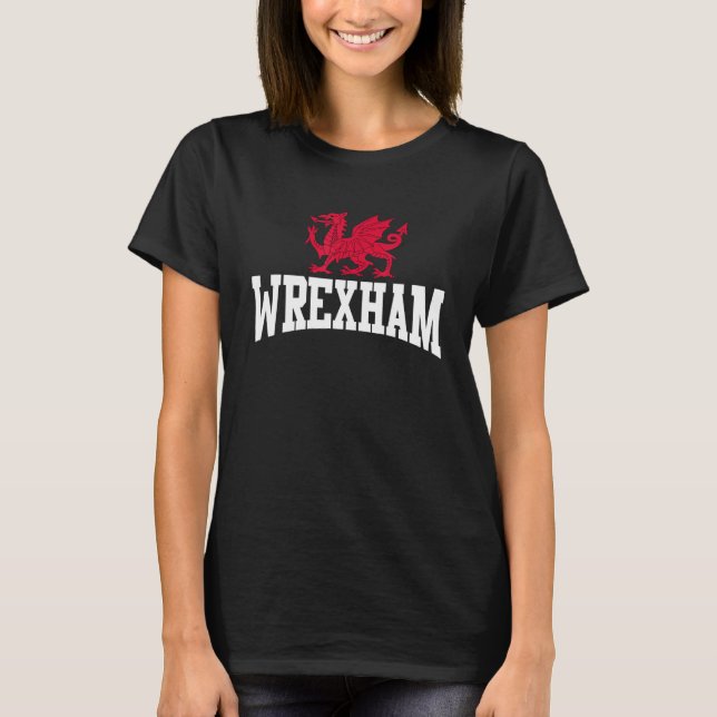 T-shirt Wrexham Wales Welsh Dragon Cymru (Devant)