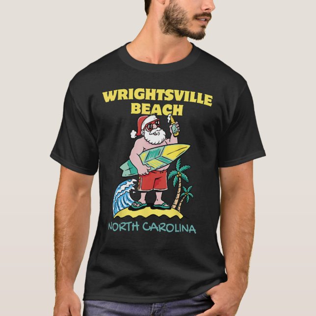 T-shirt WRIGHTSVILLE BEACH CAROLINA DU NORD Noël Père Noël (Devant)