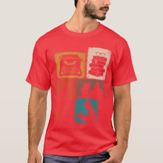 T-shirt Writer Vintage Collage Writing Men Author Journali