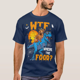 T-shirt WTF où la nourriture Halloween Dachshund Chien TRe