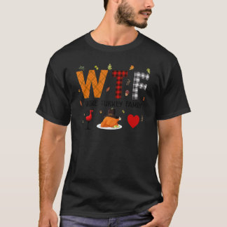 T-shirt Wtf Wine Turkey Family Plaid   Thanksgiving Day
